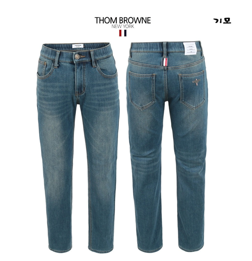 톰브라운 융기모 연청 히든밴딩 슬림팬츠