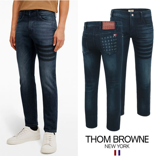 톰브라운 블랙4바 도그 멀티그래픽 융기모 슬림진