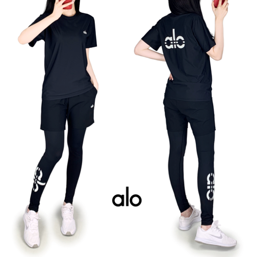 ALO 기능성 반팔&반바지레깅스 세트